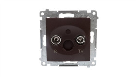 Simon 54 Gniazdo Antenowe R/Tv Przelotowe Brąz Mat Dap10.01/46