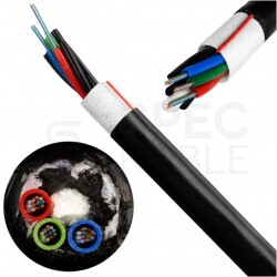 Kabel światłowodowy A-DQ(ZN)2Y 36 włókien SM G.657.A1 wielotubowy (3x12J) zewnętrzny bezhalogenowy LSOH czarny TKF