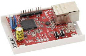 Interfejs Ethernet INTE-C przeznaczony do współpracy z zasilaczami serii EN54C-LCD oraz HPSG3-LCD