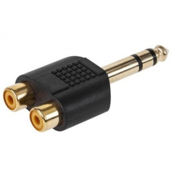 Adapter - przejściówka Jack 6,3mm wtyk / RCA 2x gniazdo