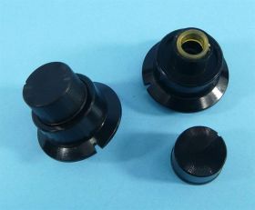 GAŁKA WSPÓŁOSIOWA CZARNA 30mm FI=4/6mm