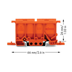 WAGO 222-500 Mounting carrier for 2, 3, and 5 Wire Compact Splicing Connectors