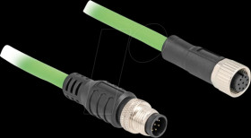 80404 M12 cable, A-coded, 8 pin plug / socket, 5 m