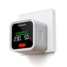 Tester gniazd ATuMan ST2, inteligentna wtyczka, analizator, wyświetlacz LCD, tester napięcia, test GFCI, sprawdzanie okablowania