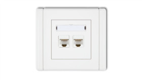 Flexi Gniazdo Komputerowe Podwójne 2Xrj45, Kat. 6, 8-Stykowe Biały Fgk-4