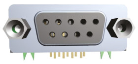 Złącze D-Sub 25-pinowe Żeński Kąt Proste Przewlekany raster 2.77mm Złoto