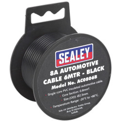 Sealey AC0806B Automotive Cable 8A 6mtr Black