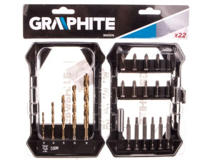 Zestaw wierteł i bitów HSS 3, 4, 5, 6, 8mm, bity 25mm, bity 50mm, /zestaw 22szt./ 55H215