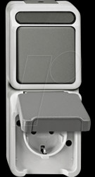 MEG3495-8029 Socket/toggle switch combination - Aquastar, light grey