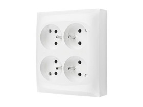 SIMON AQUACLICK Gniazdo poczwórne z uziemieniem z przesłonami zaciski śrubowe IP20 biały ACGZN4Z/11 KONTAKT SIMON