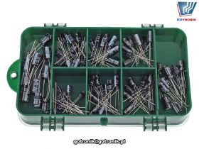Zestaw kondensatorów elektrolitycznych 120 sztuk w organizerze