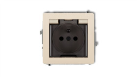 Deco Gniazdo Bryzgoszczelne Z/U (Klapka Dymna) Beżowy 1Dgpb-1Zdp