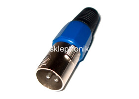 Wtyk mikrof. 3PIN kab. męski niebieski XLR