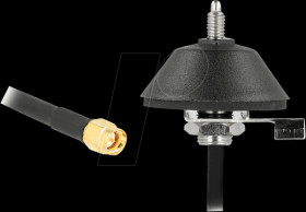 12589 Antenna base M6 with connection cable RG-58 C/U 3 m SMA plug bla