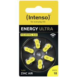 Intenso 7504416 Energy Ultra Hearing Aid Battery PR70-10 1.45V 6pieces 86mAh