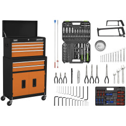 Sealey AP22OCOMBO American PRO Topchest &amp; Rollcab Combi 170pc Tool Kit Ornge/Blk