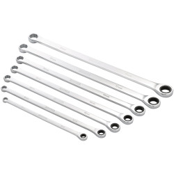 Draper 27778 HI-TORQ&#xAE; Extra-Long Double Ring Ratchet Spanner Set 7Pc
