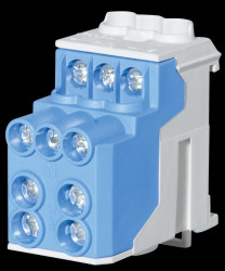 7110207 Sub-distribution block, blue, 2x25 mm² + 6x10 mm²
