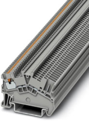 Through terminal block, push-in connection, 0.14-1.5 mm², 1 pole, 17.5 A, 6 kV, gray, 3214453