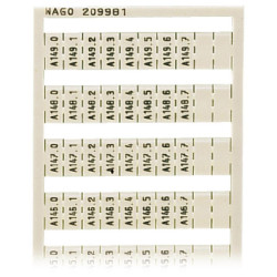 WAGO 209-981 WSB Quick Marker Vertical (A140.0-A149.7) 1ea White