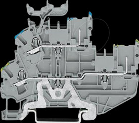 2022-2247 1-conductor/1-pin double deck receptacle terminal block, 2.5 mm²