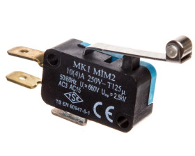 Wyłącznik krańcowy miniaturowy, 1CO, dźwignia długa z metalową rolką, T0-MK1MIM2