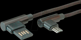 02.11.20 USB 2.0 cable, A rev. connector to micro B connector, angled, 0.