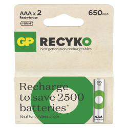 2 x akumulatorki AAA / R03 Ni-MH GP ReCyko 650mAh