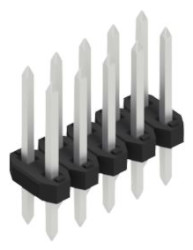 Pin header, 10 pole, pitch 2 mm, straight, black, SLY210410Z