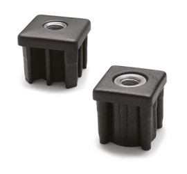 Zaślepka kwadratowa Ø tulei 40mm Czarny Kwadratowa zatyczka końcowa PA pasujący profil 40 mm