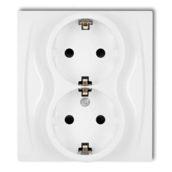 LOGO Gniazdo podwójne z/u SCHUKO biały LGP-2sp