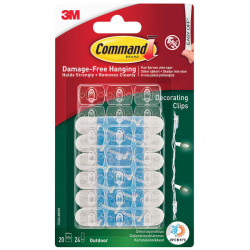 3M 17026H-AW Clear Outdoor Decorating Clips (Pack 20)