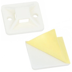 Podstawki montażowe samoprzylepne MOPS 25x25mm białe 100szt. do opasek zaciskowych DANTOM