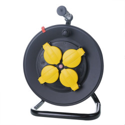 Zwijak bębnowy IP44 duży Nawijak 4 Gniazda z uziemieniem i klapkami