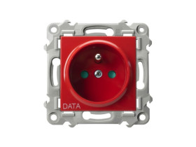 SZAFIR Gniazdo pojedyncze z uziemieniem DATA z przesłonami biały GP-1ZZDP/m/00 OSPEL