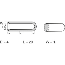Insulating cap, inside Ø 4 mm, L 20 mm, transparent, PVC, -35 to 85 °C, DERAY-IOK 4X20/1,0 TRANSPARENT, package with 100 pieces