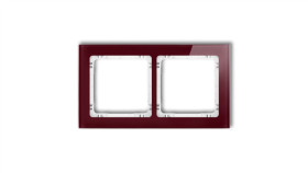 Deco Ramka Podwójna - Efekt Szkła (Ramka: Bordowa Spód: Biały) Bordowy...