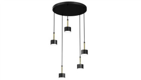 Lampa Wisząca Arena Black/Gold 5Xgx53 Mlp7763 Milagro