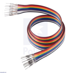 Pololu Ribbon Cable with Pre-Crimped Terminals 10-Color M-M 24" (60 cm)