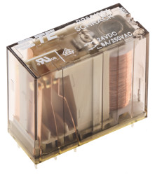 Przekaźnik mocy 24V dc DPDT TE Connectivity 500mW, montaż PCB 1100Ω Otwór przezierny