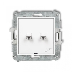 MINI Łącznik pojedynczy ze schodowym (wspólne zasilanie) w stylu amerykańskim biały MWPUS-10.1