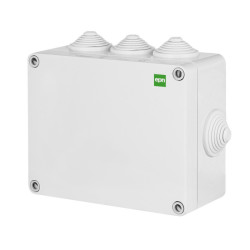 Puszka natynkowa hermetyczna IP55 130x95x58 szara z dławicami Industrial 2703-02 Elektro-Plast