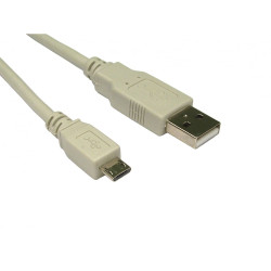 Kabel USB Złącze A USB A Złącze B Micro USB typu B dł. 1.8m Przewód przedłużający USB USB 2.0 kolor: Beżowy