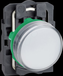 XB5AVB1 Indicator light, white, 22 mm, with LED 24 V AC/DC