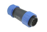 SPP2110-9WW Wtyk 9 pin na kabel (7-12mm) okrągły, zakręcany, wodoodporny - gwint wewnętrzny (5A)
