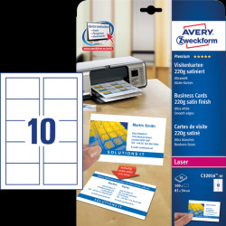 C32016-10 100 business cards with smooth edges, satin finish