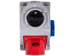 Gniazdo stałe z wyłącznikiem L-0-P 32A 5P 400V + 2P+Z 230V IP44 COMBO-POL 960625411W