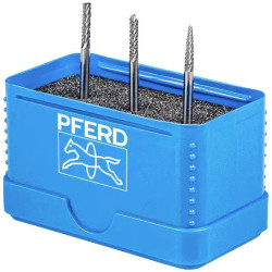 PFERD 21901504 Burr set carbide 3mm shank in break-proof plastic box