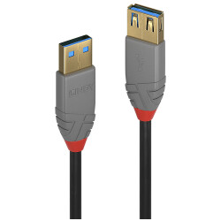 Lindy 36762 2m USB 3.2 Type A Extension Cable, 5Gbps, Anthra Line