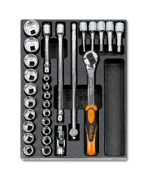 Zestaw narzędzi BETA Uniwersalne zastosowanie Przedłużacz, gniazda sześciokątne, grzechotka odwracalna, sterowniki